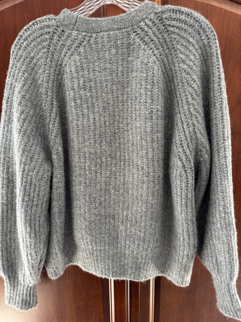 Gray Button-Front Women's Cardigan Sweater - Ann Taylor - Picture 5 of 6